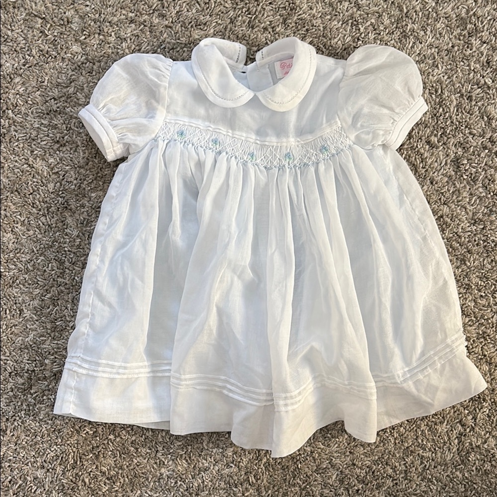 Elegant White Baby Dress Vintage Vibes 3 months